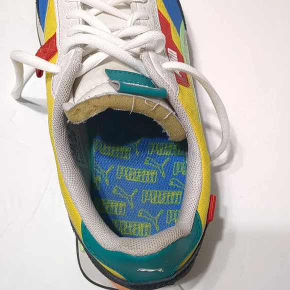 Puma Future Rider Twofold SD neon Shoes multicolor big boys 6.5c - Picture 6 of 10